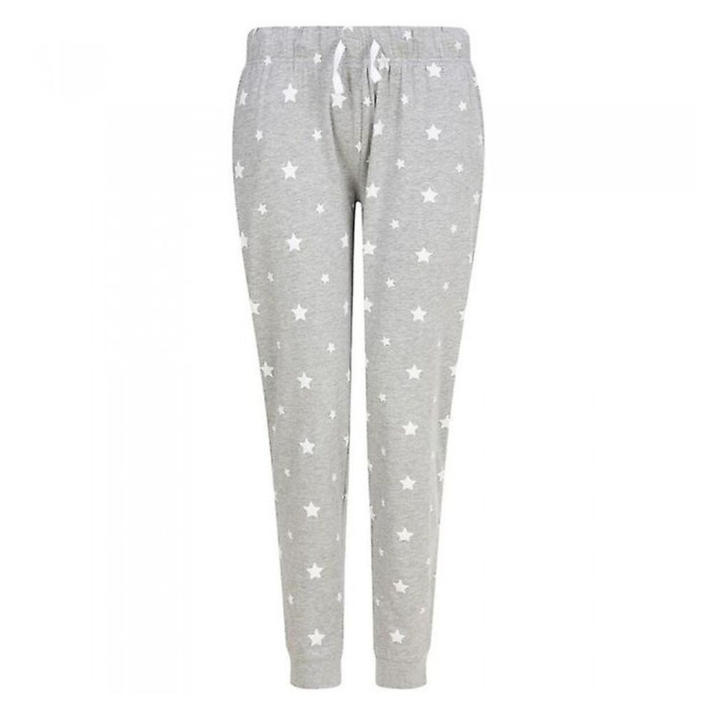 SF Unisex Adult Stars Cuffed Lounge Pants / Heather Grey/White